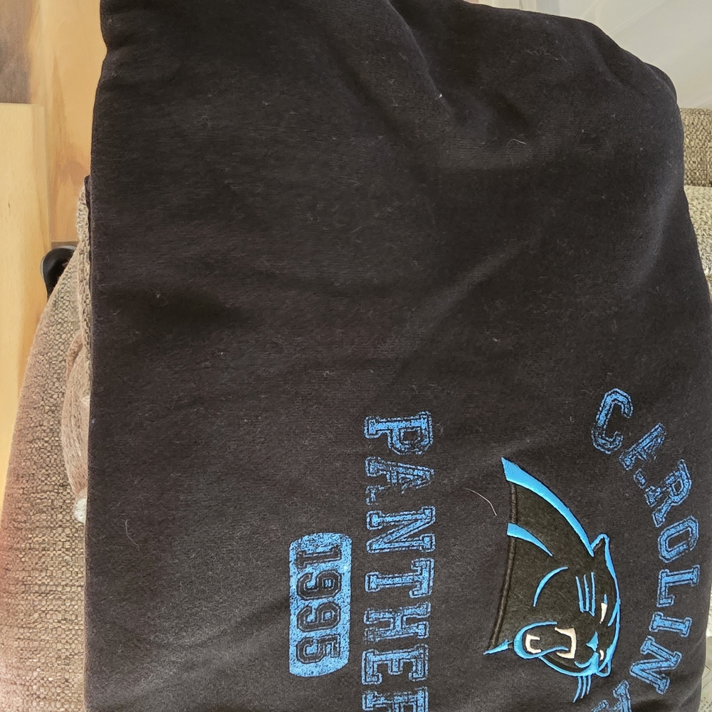 Vintage 1995 NFL Black Sweatpants with Blue Panthers Design